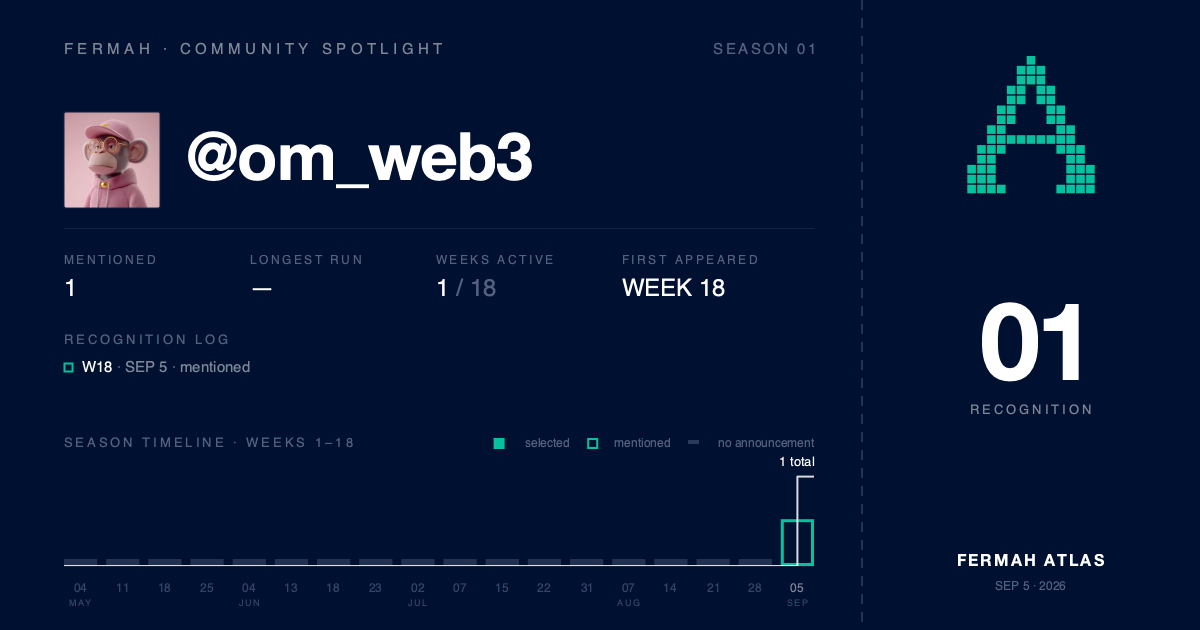 Community Spotlight card for @om_web3